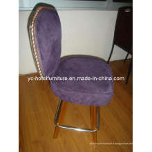 Chaise en métal à dossier souple en tissu violet (CH-L04)